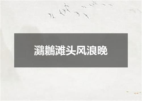 鸂鶒滩头风浪晚