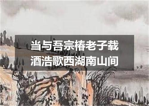 当与吾宗椿老子载酒浩歌西湖南山间