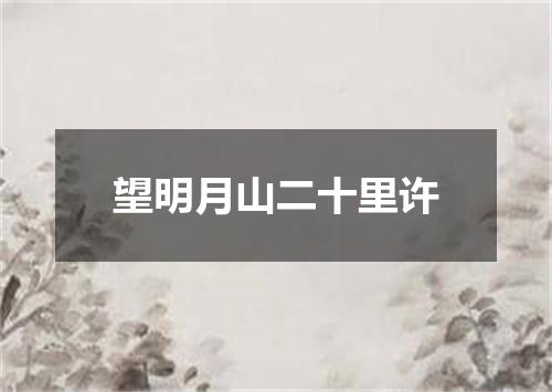 望明月山二十里许