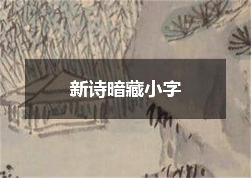 新诗暗藏小字