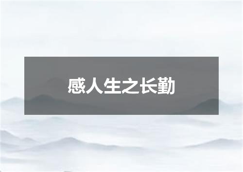 感人生之长勤