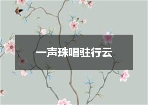 一声珠唱驻行云