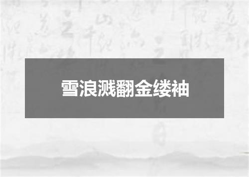 雪浪溅翻金缕袖