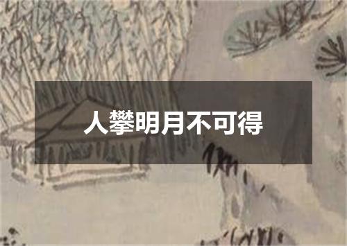 人攀明月不可得