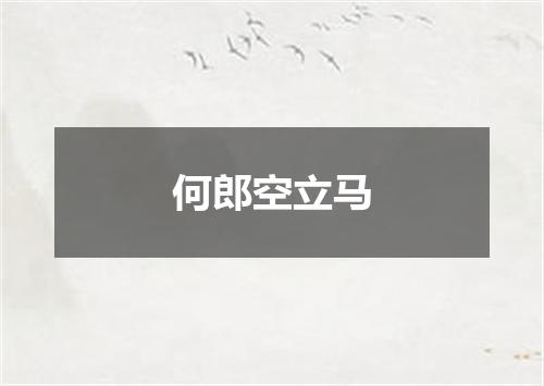 何郎空立马