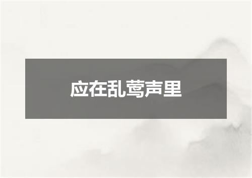 应在乱莺声里