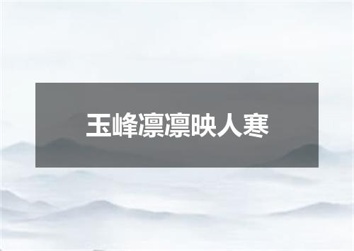 玉峰凛凛映人寒