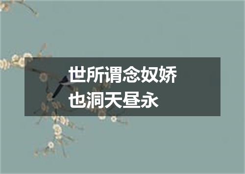 世所谓念奴娇也洞天昼永