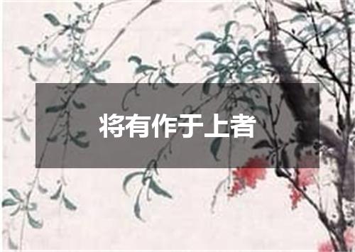 将有作于上者