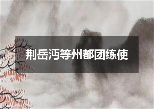 荆岳沔等州都团练使