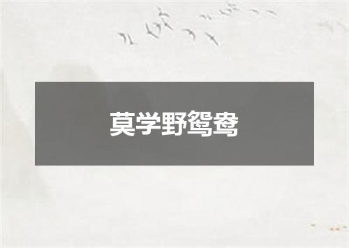 莫学野鸳鸯