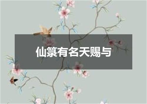 仙箓有名天赐与