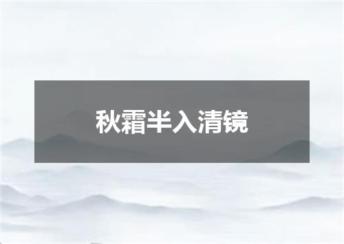 秋霜半入清镜