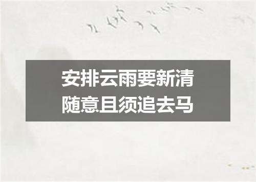 安排云雨要新清随意且须追去马