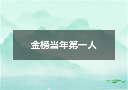 金榜当年第一人