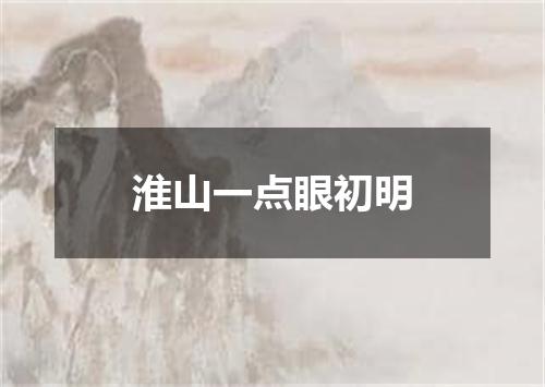淮山一点眼初明