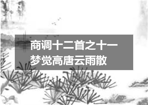 商调十二首之十一梦觉高唐云雨散