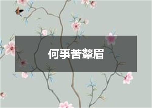 何事苦颦眉