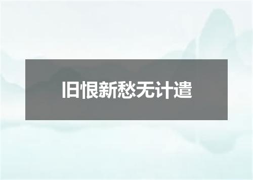 旧恨新愁无计遣