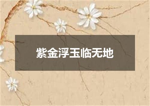 紫金浮玉临无地