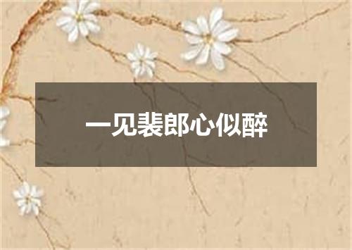 一见裴郎心似醉
