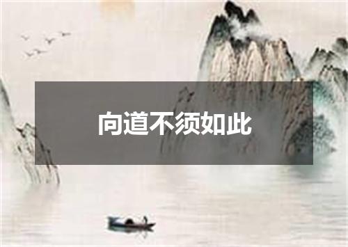 向道不须如此