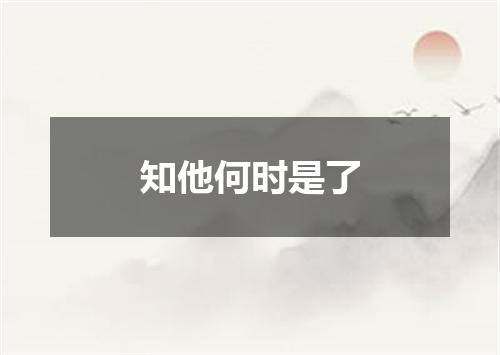 知他何时是了