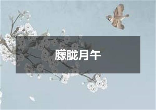 朦胧月午