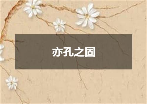 亦孔之固