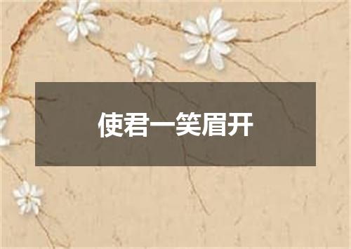 使君一笑眉开