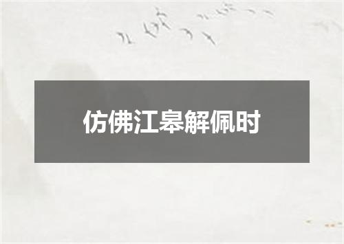 仿佛江皋解佩时