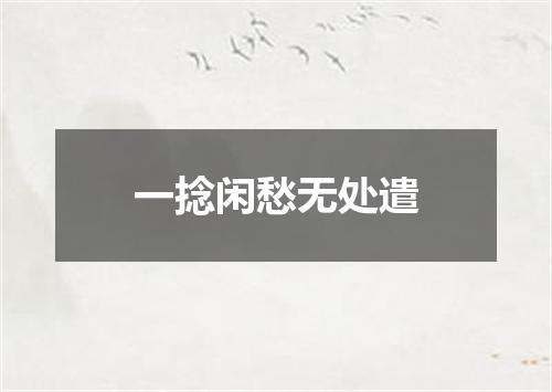 一捻闲愁无处遣