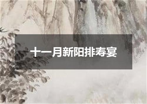 十一月新阳排寿宴