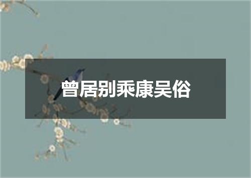 曾居别乘康吴俗