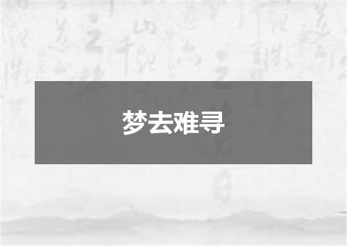 梦去难寻