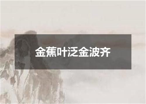 金蕉叶泛金波齐