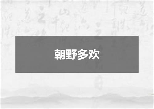 朝野多欢