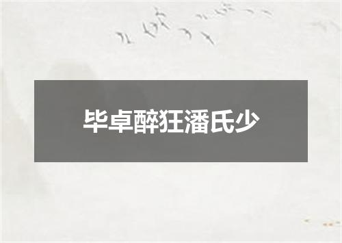毕卓醉狂潘氏少