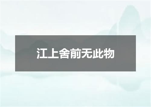 江上舍前无此物
