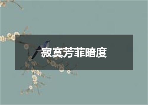 寂寞芳菲暗度