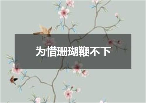 为惜珊瑚鞭不下