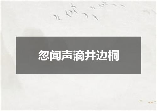 忽闻声滴井边桐
