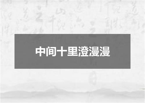 中间十里澄漫漫