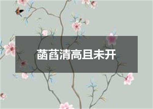 菡萏清高且未开