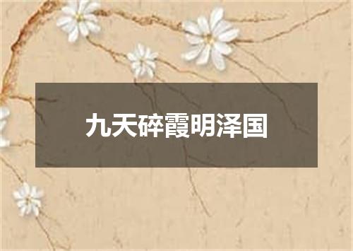 九天碎霞明泽国
