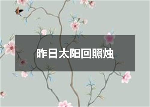 昨日太阳回照烛