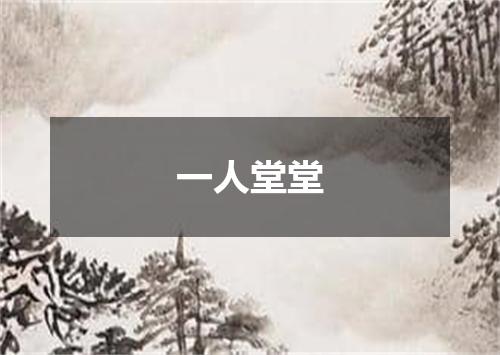 一人堂堂