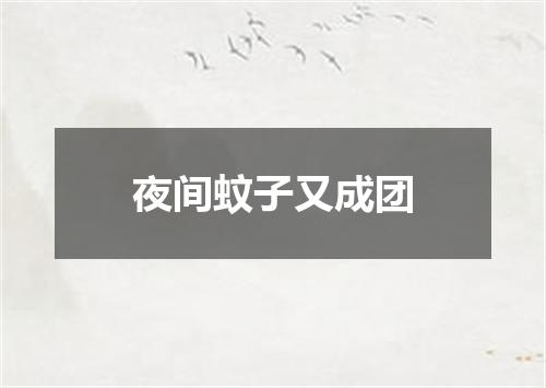 夜间蚊子又成团