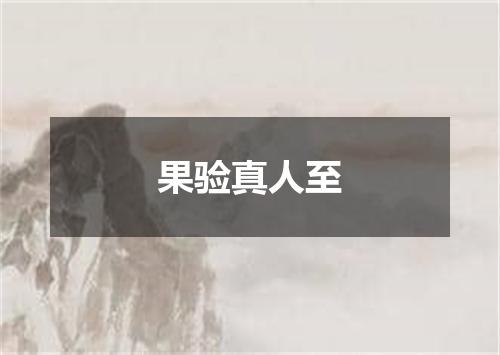 果验真人至