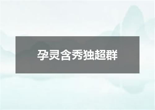 孕灵含秀独超群